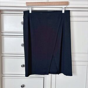 J. JILL Wearever Collection Faux Wrap Knit Black Women's Skirt